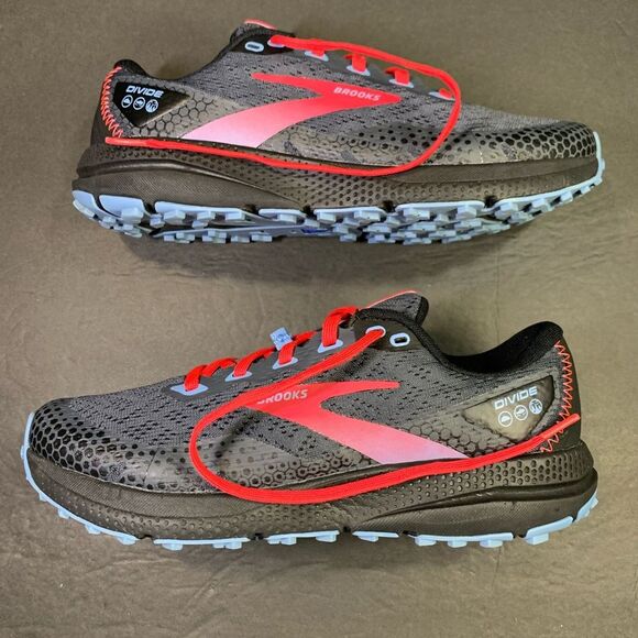 Brooks Womens Divide 3 Gray Red Blue Trail Running Sneakers Shoe Size 8 - Picture 3 of 10